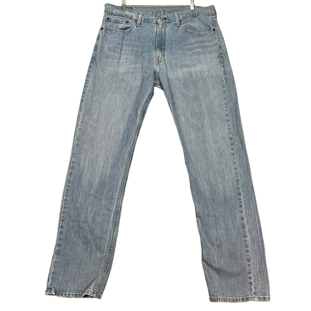 Levi Strauss 505 Jeans Mens W36 L34 Light Wash Straight Fit Denim Pants